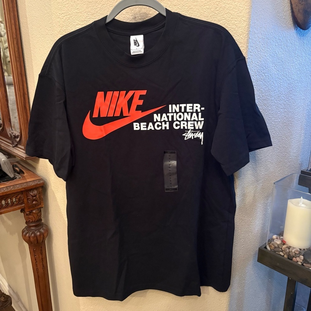 NIKE X STUSSY Black 2020 Graphic Loose Fit T-Shirt Size Medium - Picture 1 of 9